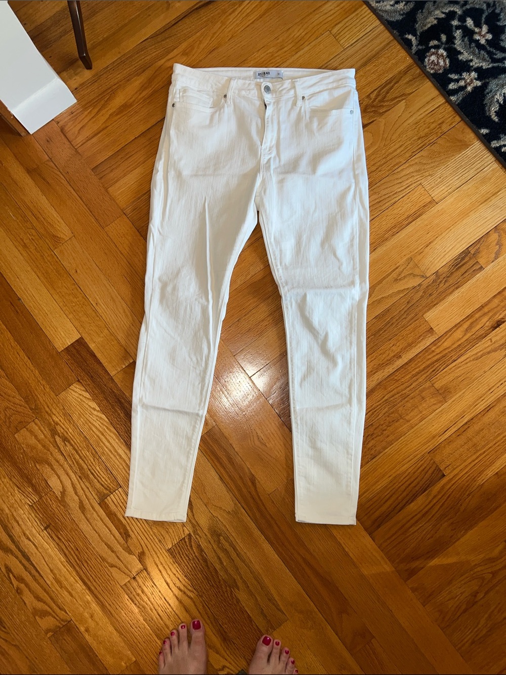 Just Black High Rise Ankle Skinny Jeans White Size 30
